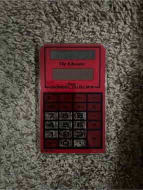 Vintage The Educator Basic Overhead Calculator - Red non Functioning